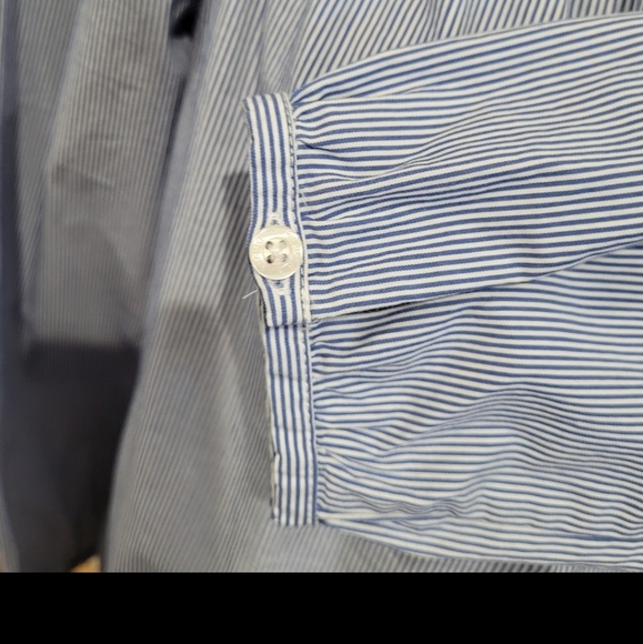 Tommy Hilfiger Off the shoulder blue & White Peasant Top SZ Small - Picture 8 of 12